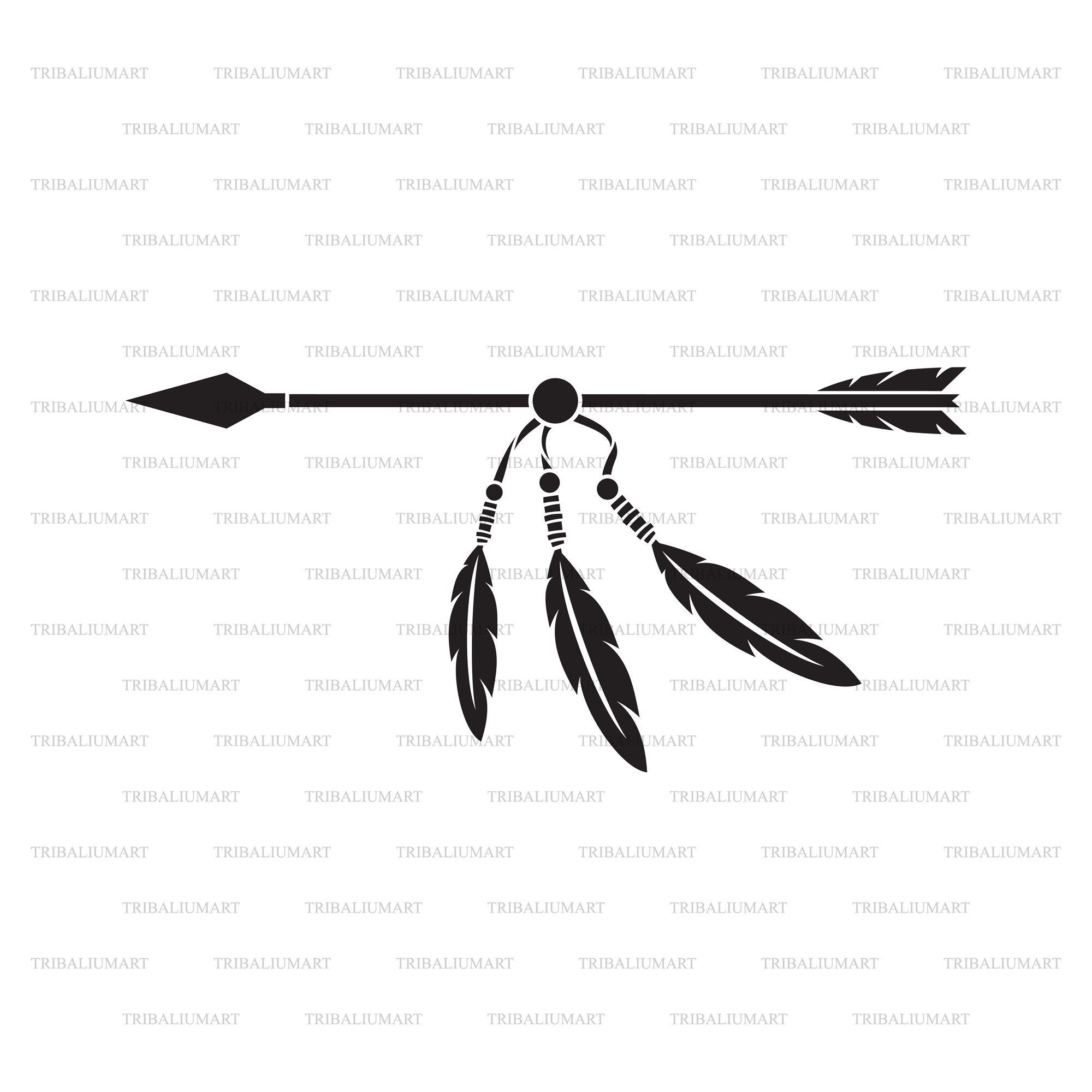 Arrow And Feathers. Cut Files For Cricut. Clip Art Silhouettes regarding Indian Arrow Feather Printable Template