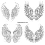 Artistic Angel & Bird Wing Vector Designs: Svg, Png, & More Inside Feather Wing Cut Out Template