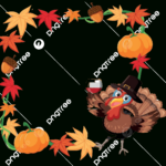 Autumn Turkey Border Template Illustration Clipart Poster Vector Intended For Free Turkey Border Templates