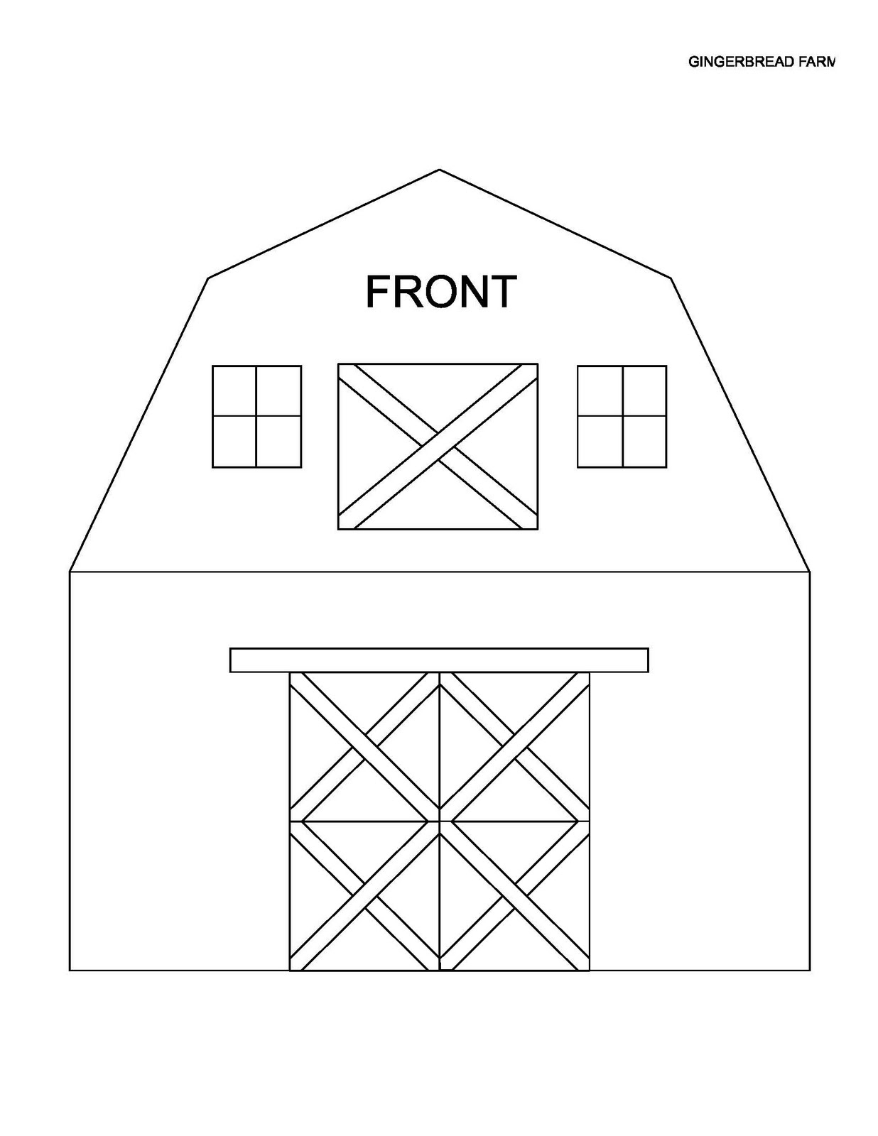 Barn Gingerbread House Template in Barn Gingerbread House Template