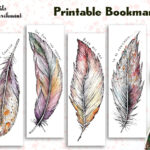 Bookmark Set Feather   Book Love Bookmarks   Printable   Instant With Feather Bookmark Template