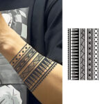 Bracelet Tattoo Sold On Temu New Zealand With Tribal Bands Feather Braided Leather Tattoo Pattern Template