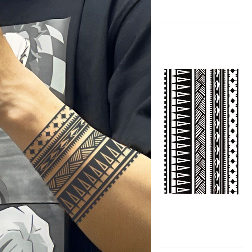 Bracelet Tattoo Sold On Temu New Zealand with Tribal Bands Feather Braided Leather Tattoo Pattern Template