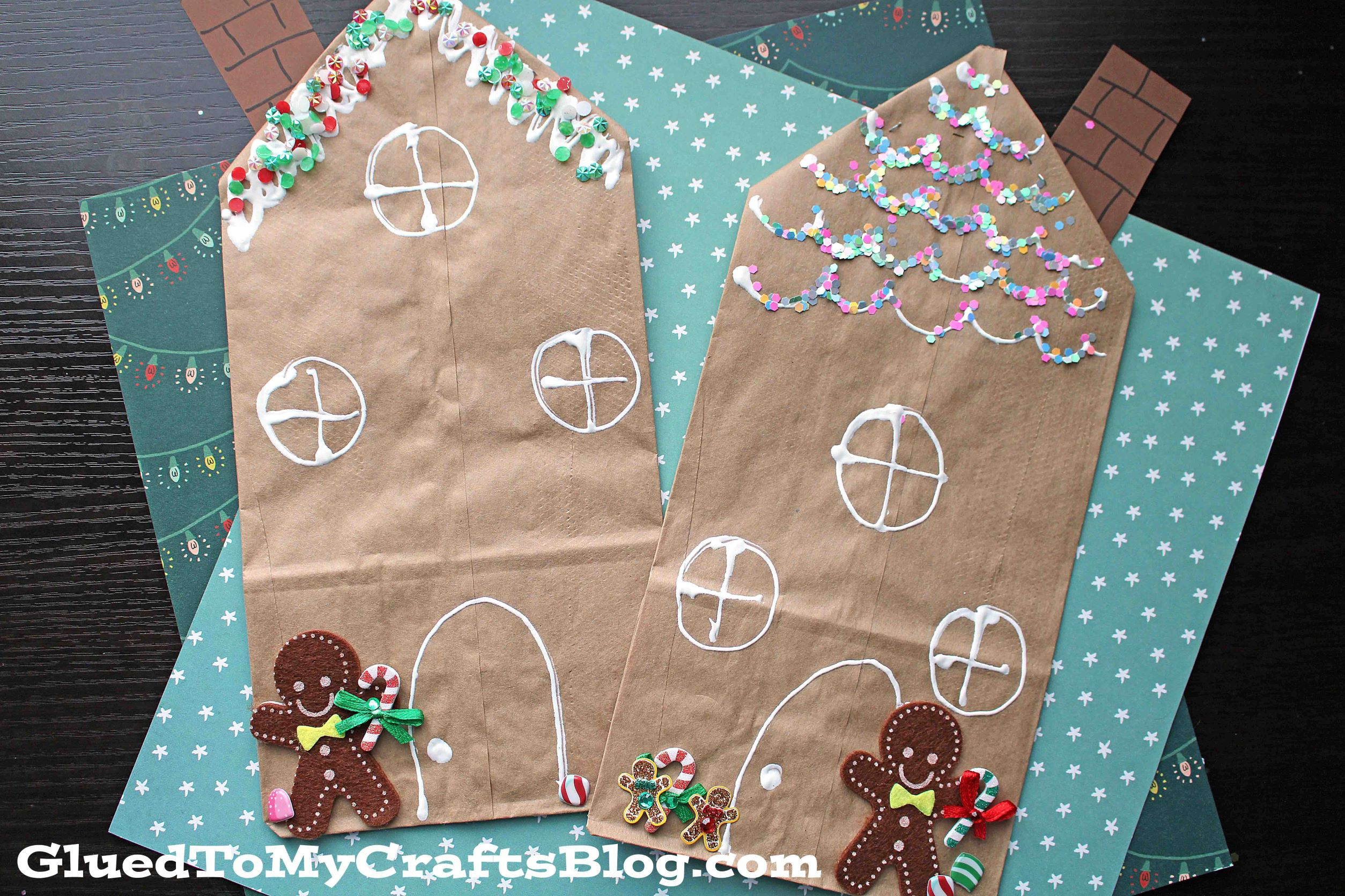 Brown Paper Bag Gingerbread House Craft Idea within Gingerbread House Paper Bag Template