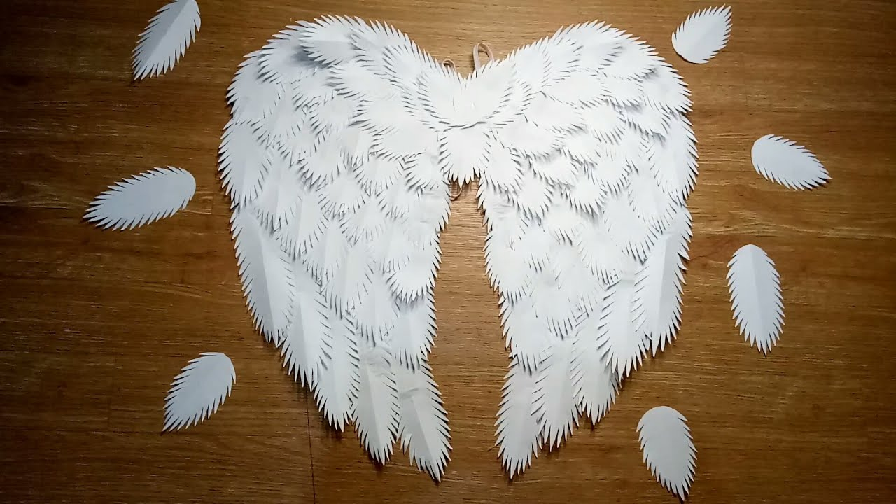 Budget-Friendly And Easy Angel Wings / Diy Angel Wings Made Of Paper in Angel Feather Template