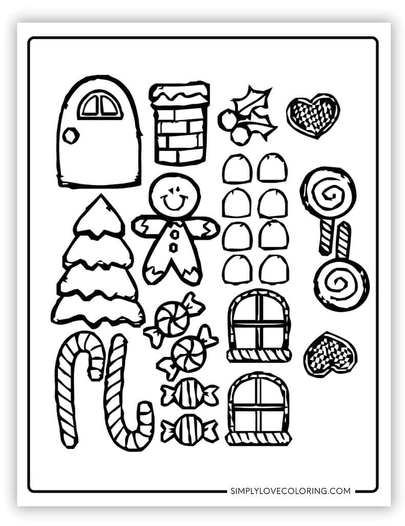 Build A Gingerbread House Printable Activity (Free Pdf Downloads in Gingerbread House Candy Template Printable