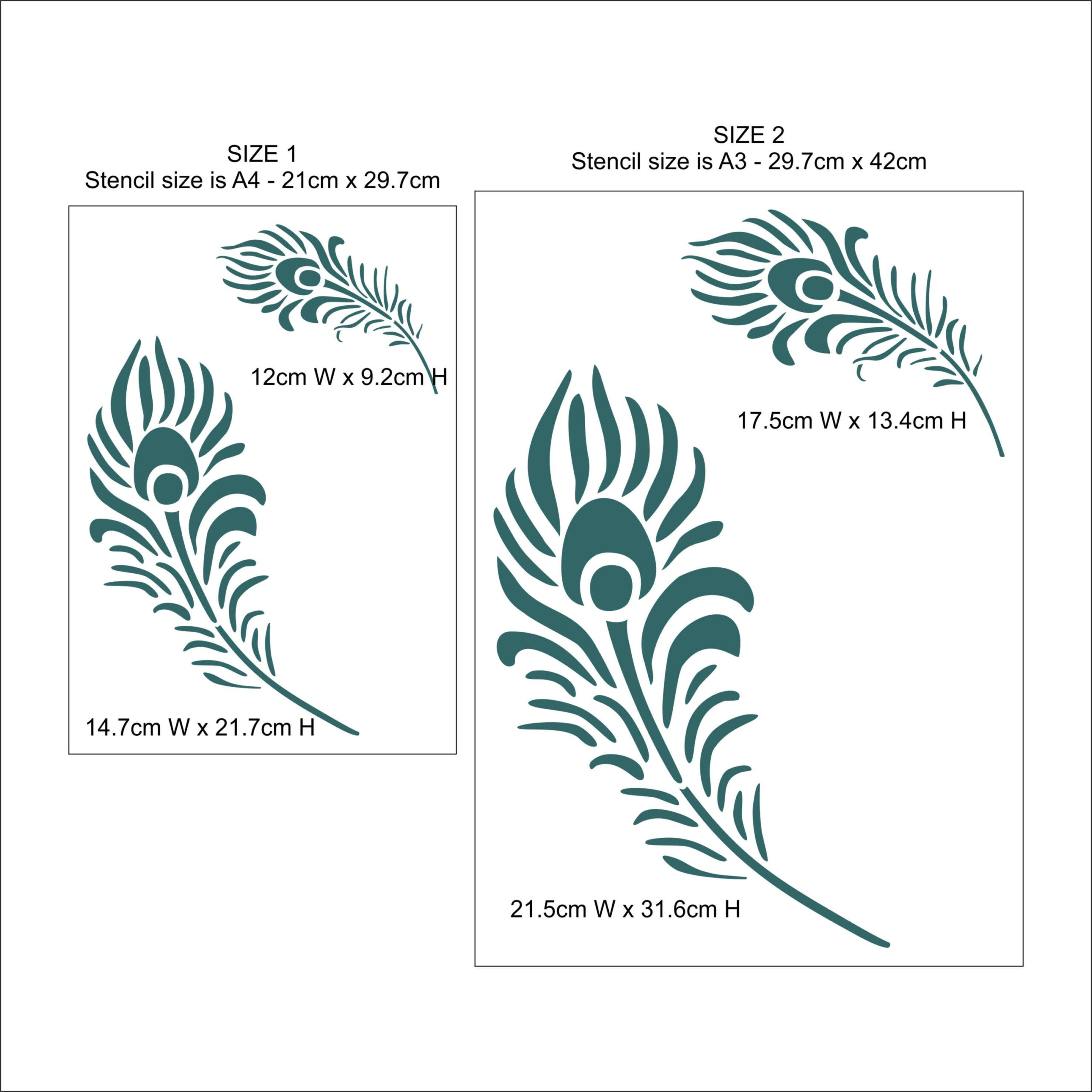 Buy Feather Design Stencil For Walls Fabric &amp;amp; Crafts Online In regarding Spray Paint Feather Template