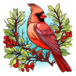 Cardinal Coloring Page | Coloring Pages Mimi Panda Regarding Cardinal Feather Template Page Background