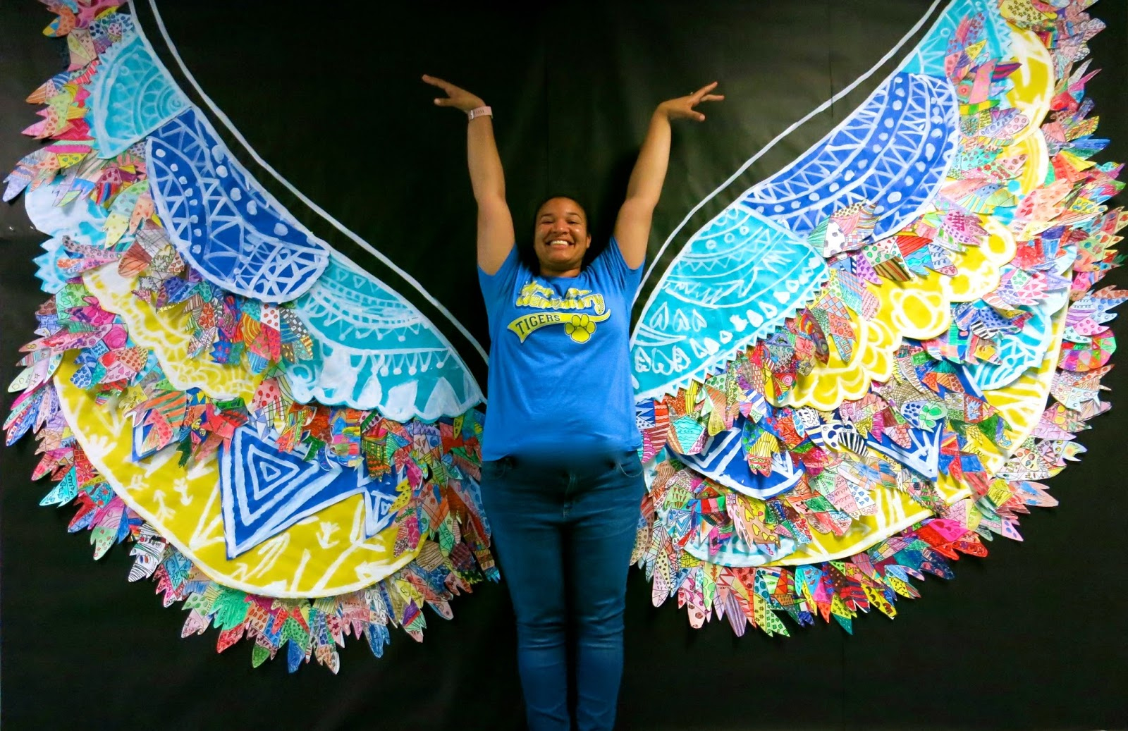 Cassie Stephens: In The Art Room: Kelsey Montague-Inspired Mural intended for Feather Template For Wing Mural