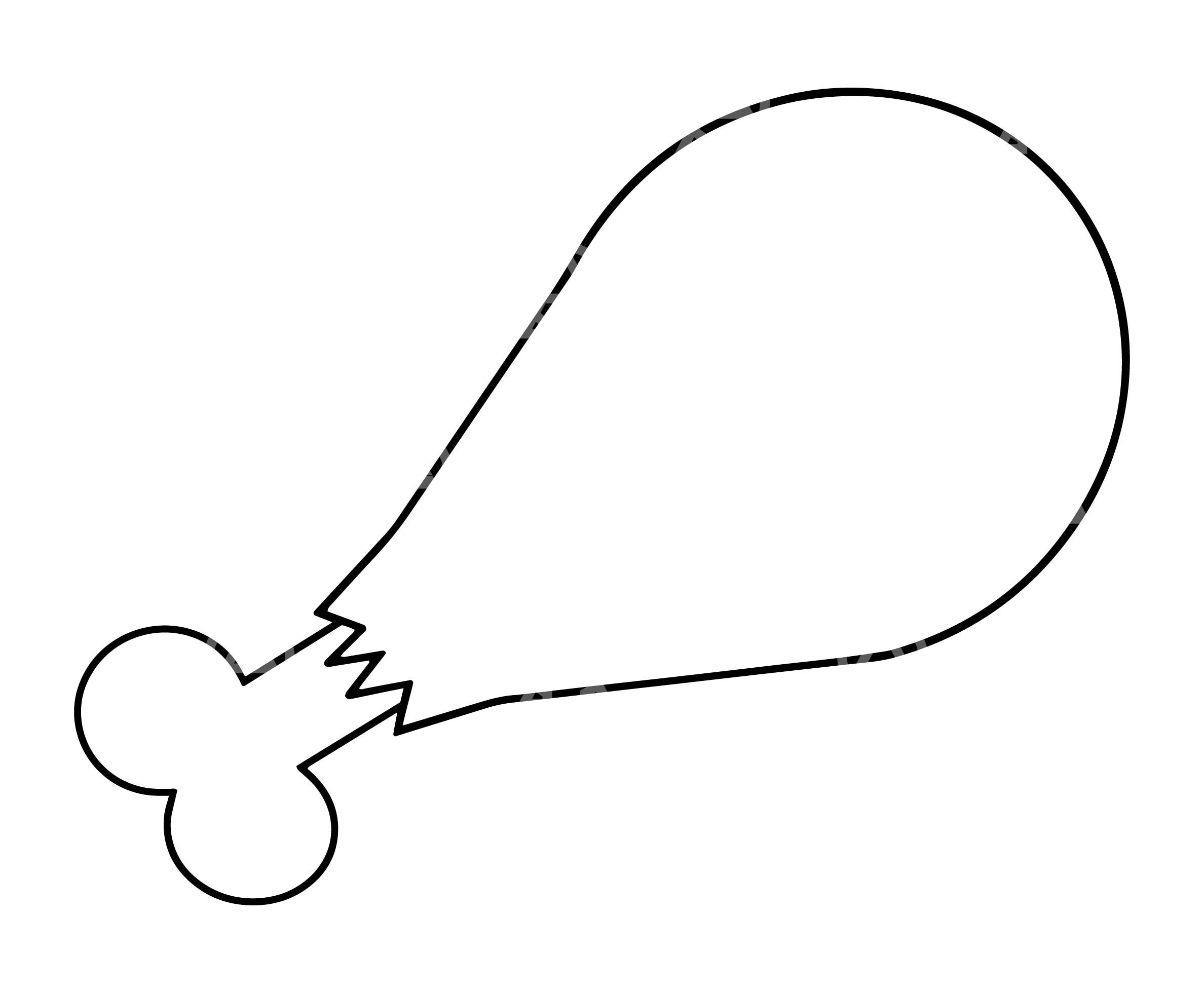 Chicken Leg Svg, Turkey Leg Svg, Leg Day, Chicken Drumstick in Printable Turkey Leg Template