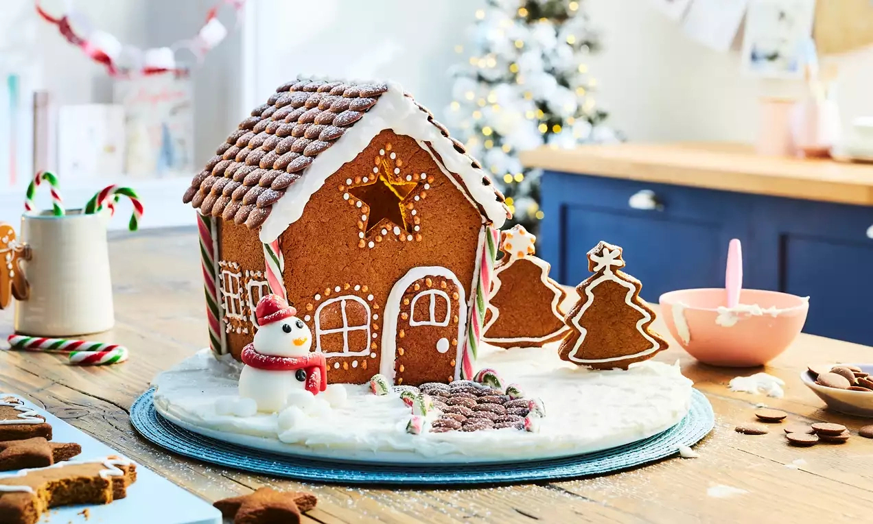 Christmas Gingerbread House intended for Gingerbread House Recipe And Template Uk