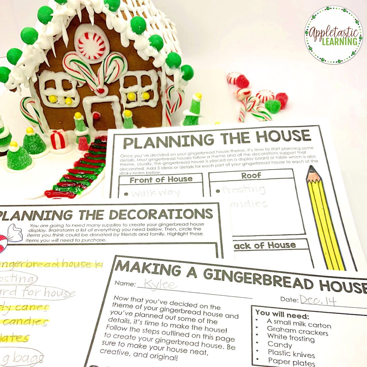 Christmas Writing Prompts With A Gingerbread Pbl Twist inside Gingerbread House Writing Template