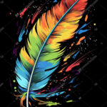 Colorful Native American Feather Artistic T Shirt Design In Native American Feather Template