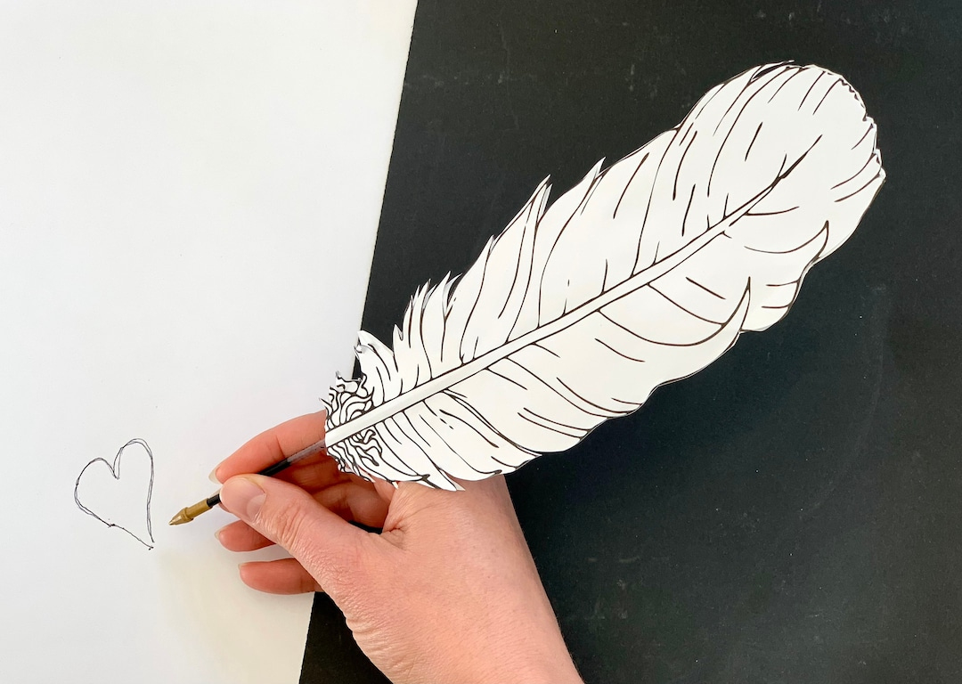 Craft How To Make Feather Quill Pen Feather Quill Pen Printable regarding Feather Writing Template