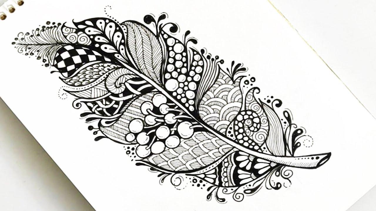 Create Stunning Zentangle Feathers With Ease! for Zentangle Feather Template