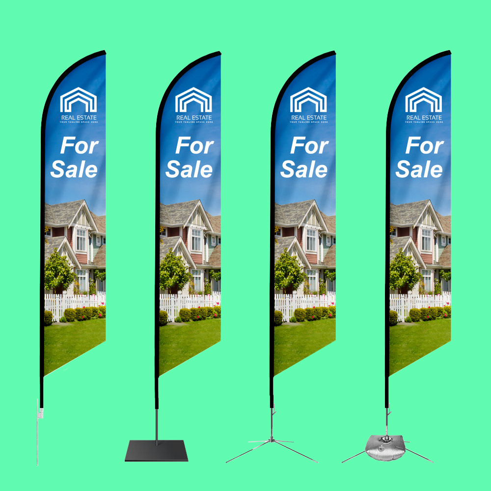 Custom Printed Feather Flags For Brand Promotion | Hotcards throughout Zoom 3 Feather Flag Template