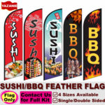 Custom Sushi Feather Flag 8Ft/11Ft/13Ft Single Double Sided Outdoor  Advertising Banner Bbq Restaurant Beach Shop Swooper Flag   Aliexpress Throughout Feather Flags Sushi Template
