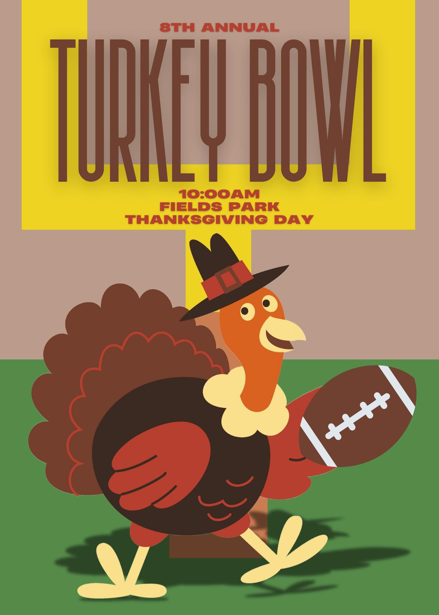 Custom Turkey Bowl Invitation | Printable Thanksgiving Football with regard to Turkey Bowl Flyer Template