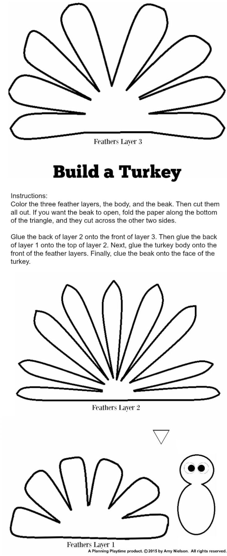 Turkey and Feather Template Turkey and Feather Template
