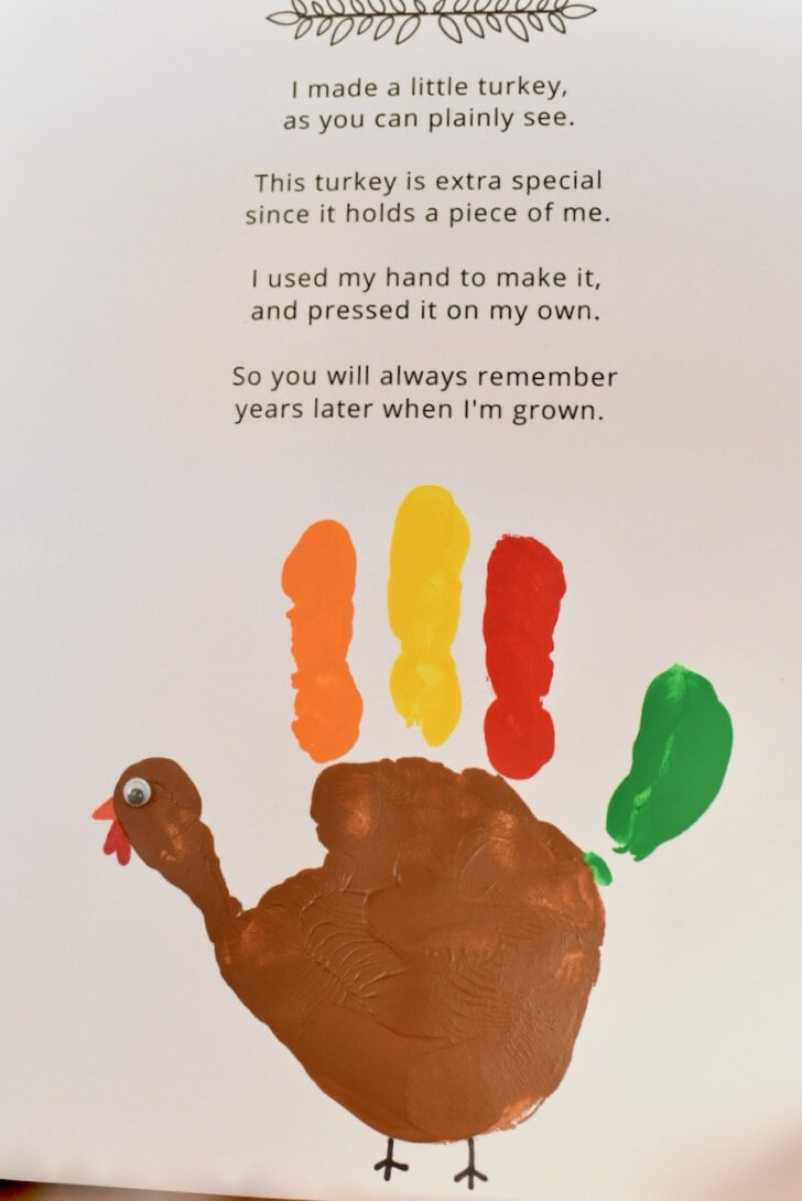 Handprint Turkey Craft Template