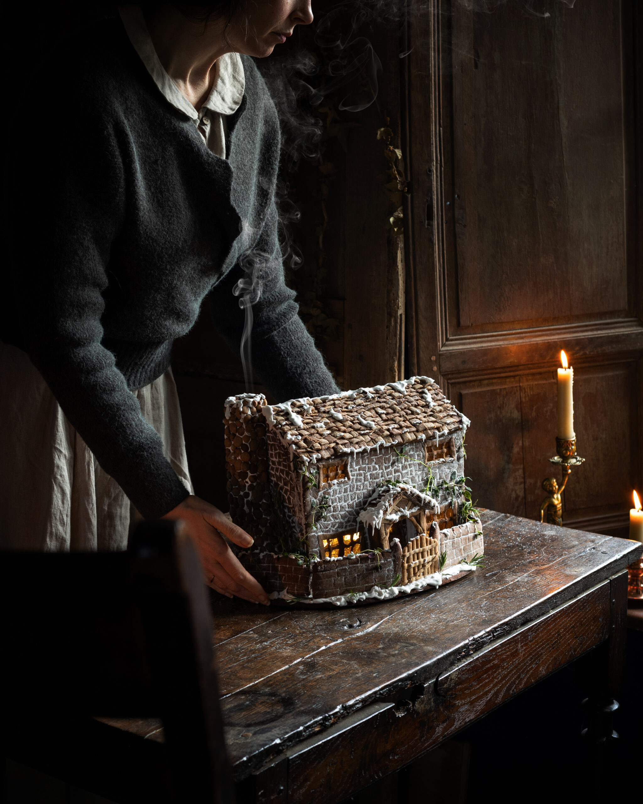 Dark Gingerbread Dough pertaining to Cottage Gingerbread House Template