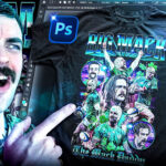 Design Vintage Bootleg Rap Merch   Photoshop Tutorial 2023 For Psd Template To Feather A Shirt