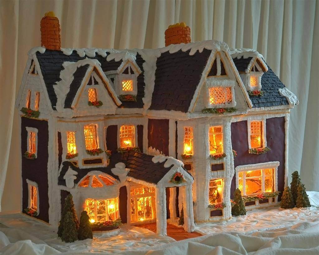 Detailed Instructions For Making A Lighted Gingerbread House within Complex Gingerbread House Template