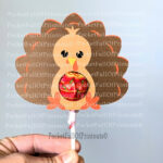 Digital Svg Template   Turkey Thanksgiving Lollipop Holder   Cricut Joy  Compatible   Etsy Throughout Turkey Lollipop Holder Template