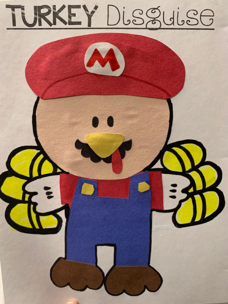 Mario Turkey Disguise Template