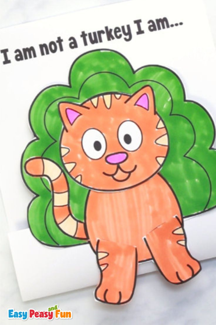 Disguise A Turkey As A Cat Template - Thanksgiving Day Crafts For Kids regarding Disguise a Turkey Cat Template