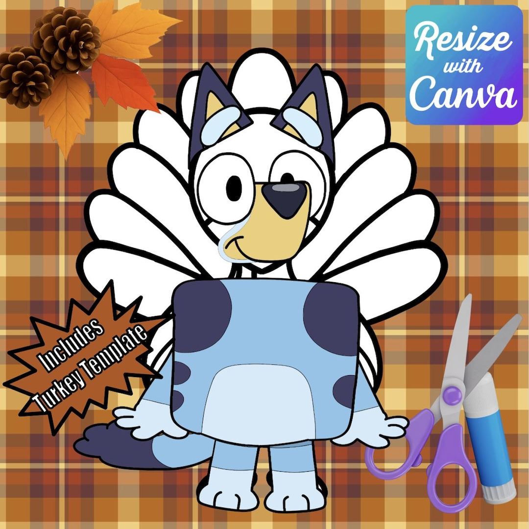 Disguise A Turkey-Blue Dog Disguise-Resizable! - Etsy intended for Bluey Turkey Disguise Template