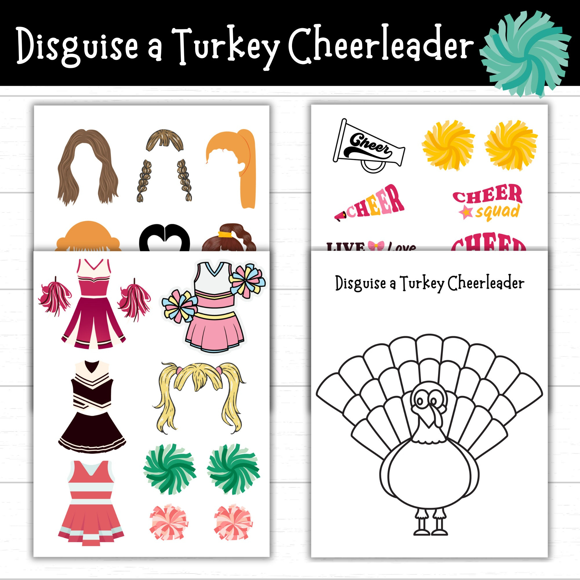 Disguise A Turkey Cheerleader, Cheerleader Turkey, Turkey In within Turkey Disguise Cheerleader Template
