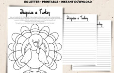 Disguise A Turkey Craft Project: Thanksgiving Family Activity regarding Turkey Letter Template