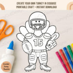 Disguise A Turkey   Football Player Blank Template Disguise With Football Turkey Disguise Template