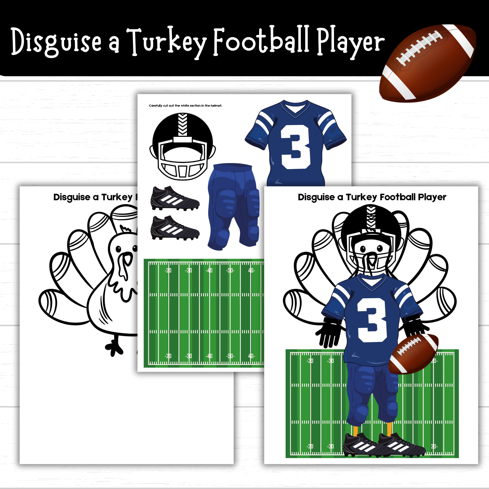Disguise A Turkey Football Player, Turkey In Disguise Football with regard to Disguise A Turkey Football Player Template
