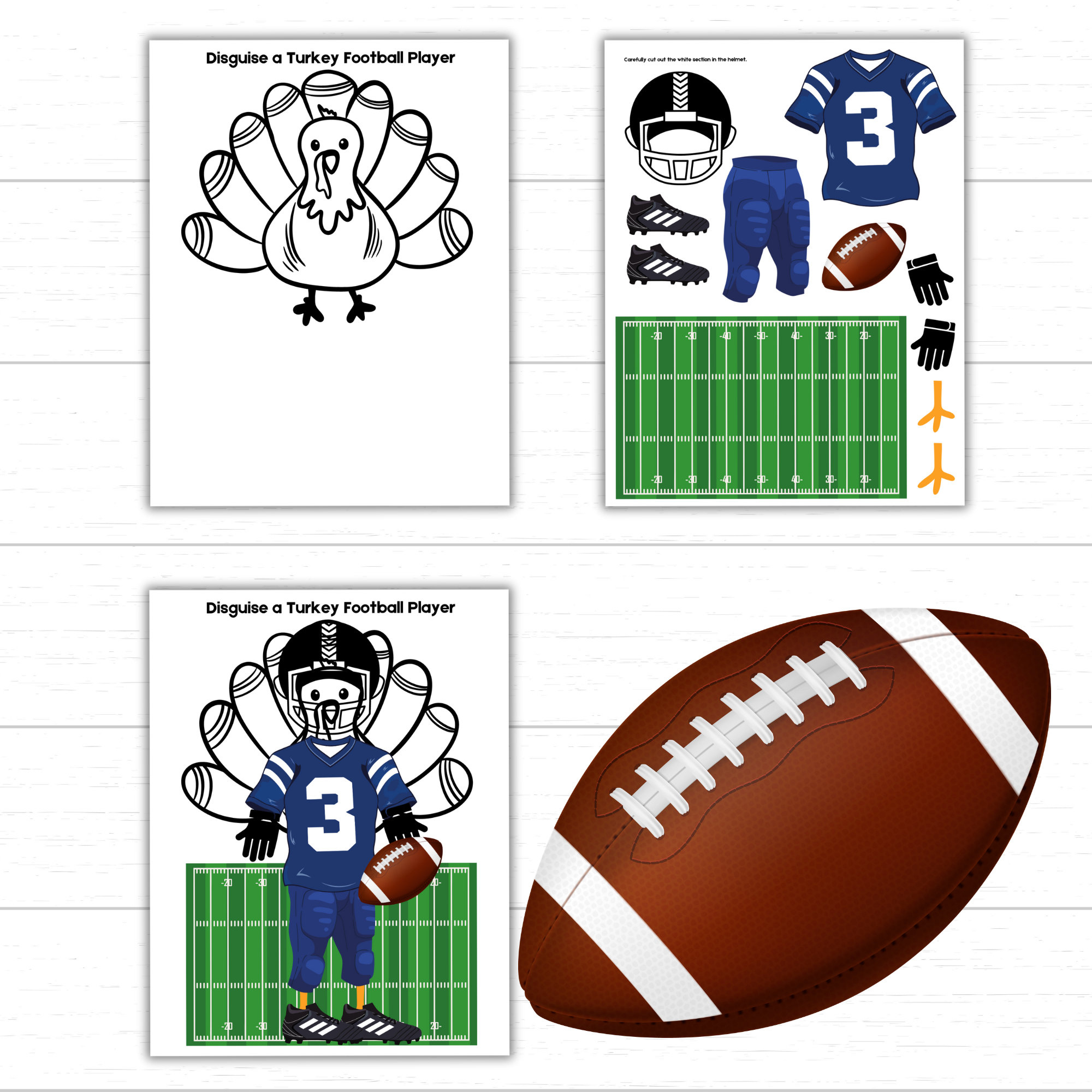Disguise A Turkey Football Player, Turkey In Disguise Football within Disguise A Turkey Football Player Template