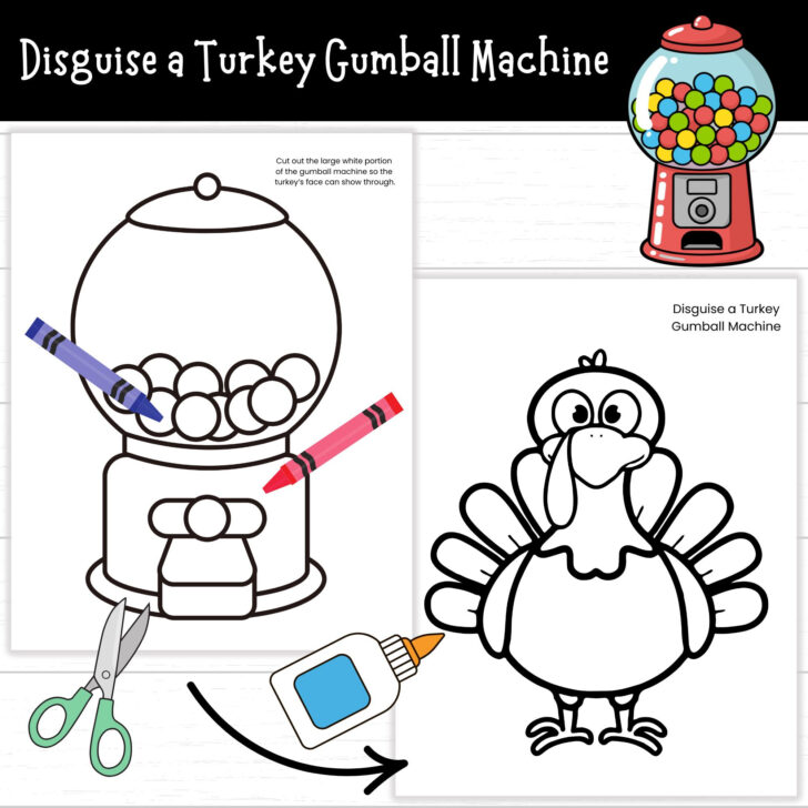 Turkey Disguise Gumball Machine Template