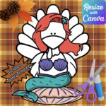 Disguise A Turkey  Mermaid Disguise Resizable!   Etsy Intended For Mermaid Turkey Template