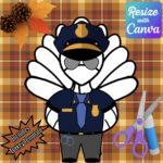 Disguise A Turkey  Police Officer Disguise Resizable!   Etsy Intended For Disguise Template Printable Police Turkey Disguise