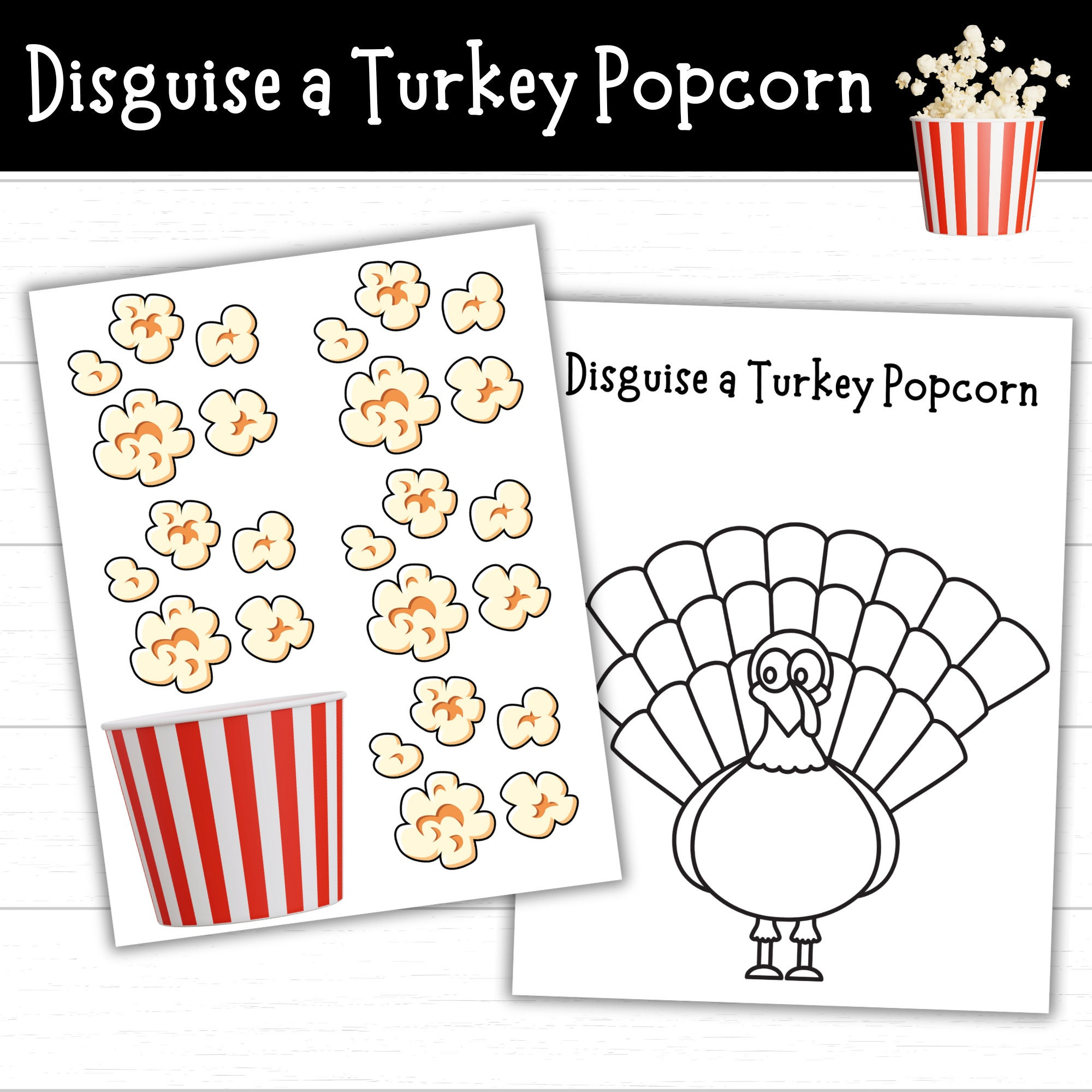 Disguise A Turkey Popcorn, Turkey In Disguise Popcorn, Popcorn with regard to Disguise A Turkey Popcorn Template