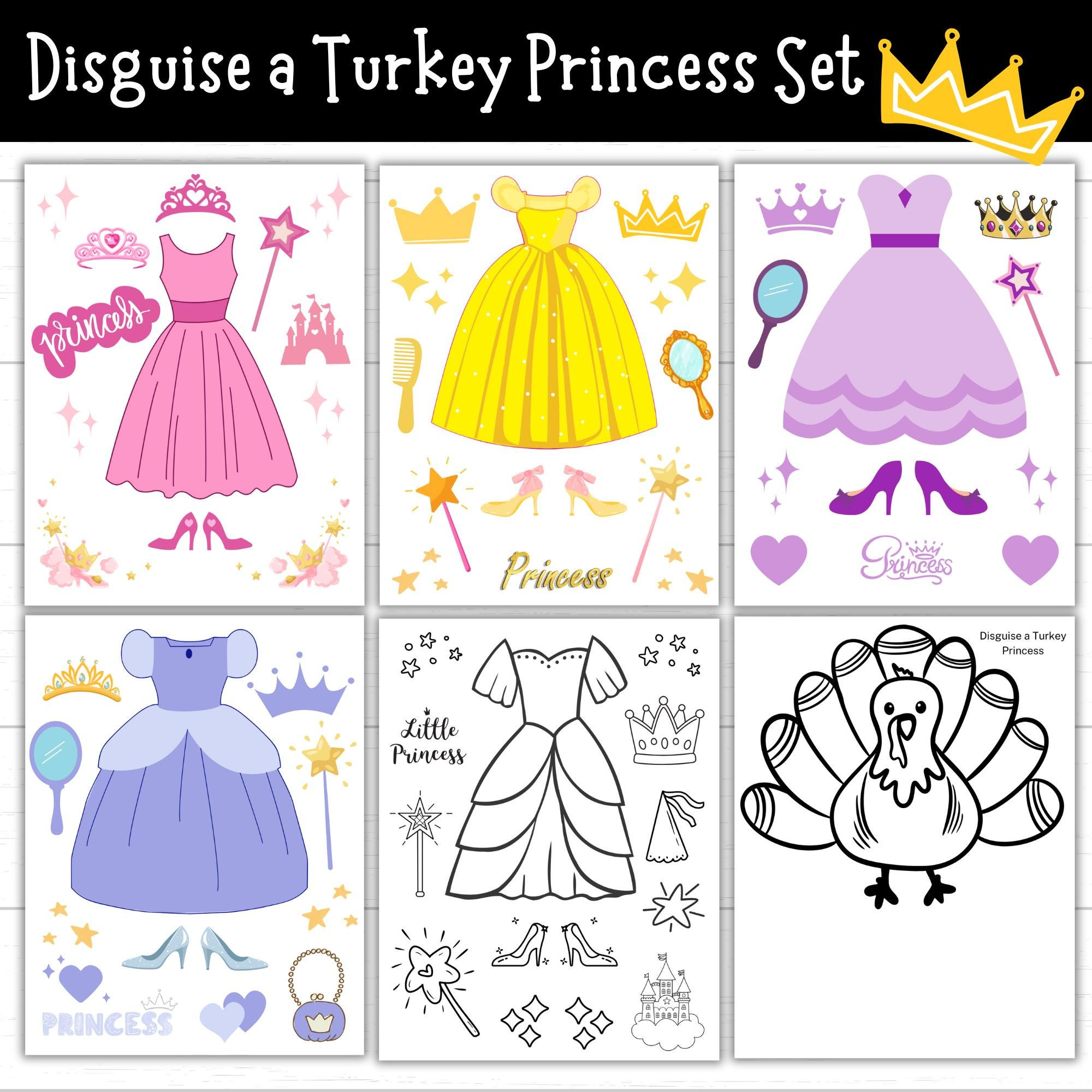 Disguise A Turkey Princess, Printable Princess Outfits, Turkey In within Disguise a Turkey Princess Template