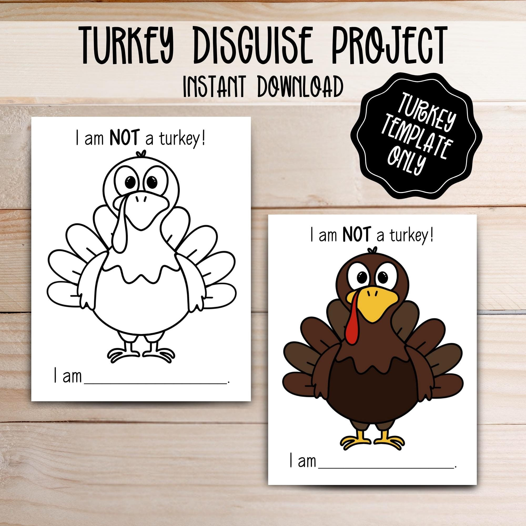 Disguise A Turkey Printable Activity - Turkey Only - Hide A Turkey pertaining to I Am Not a Turkey Project Template