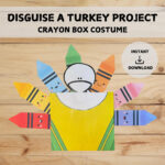 Disguise A Turkey Project | Crayon Box Disguise | Digital Instant Intended For Crayon Turkey Disguise Template