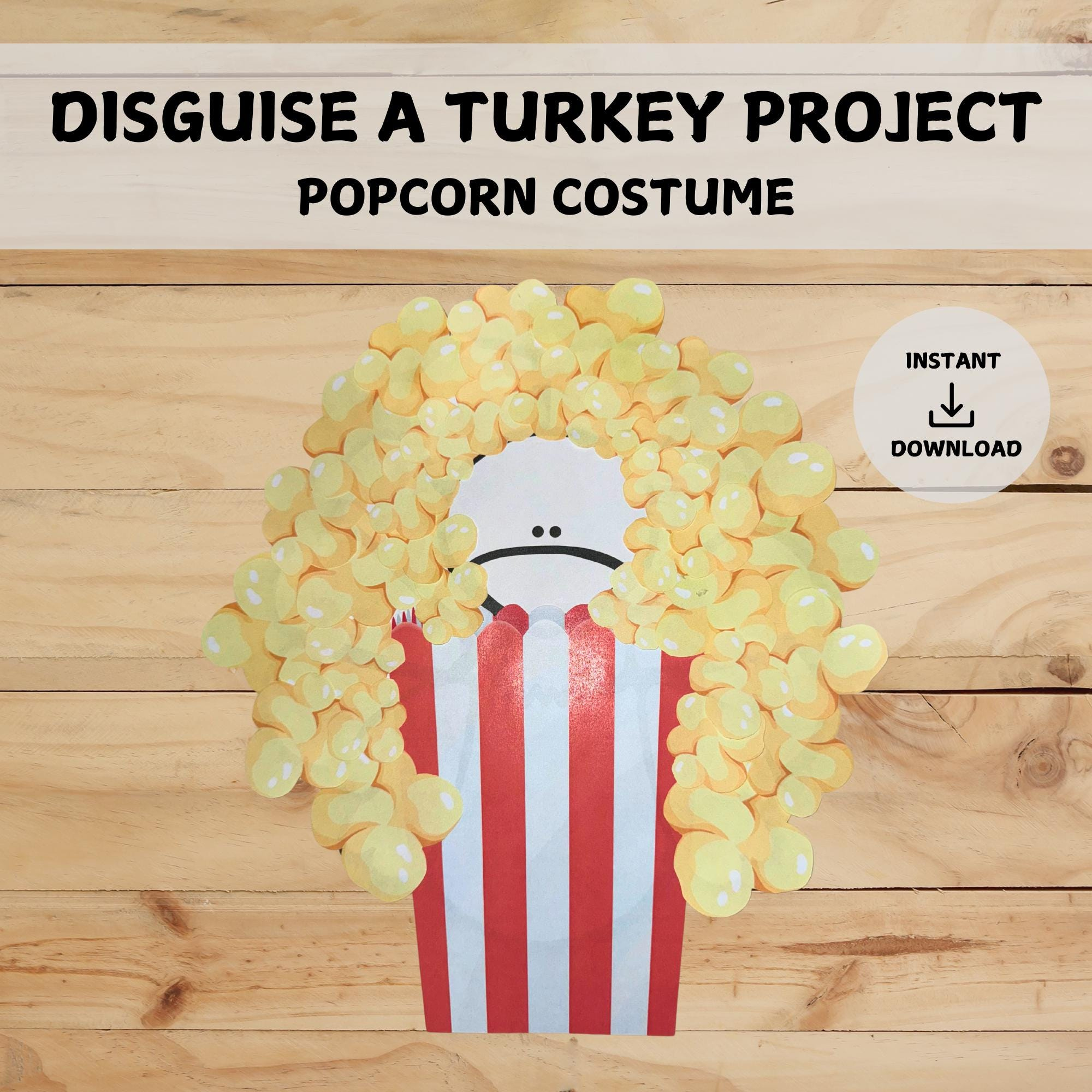 Disguise A Turkey Project | Popcorn Disguise | Digital Download with Disguise A Turkey Popcorn Template