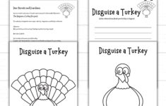 Disguise A Turkey Project, Turkey In Disguise, Printable Disguise within Family Turkey Project Template Printable