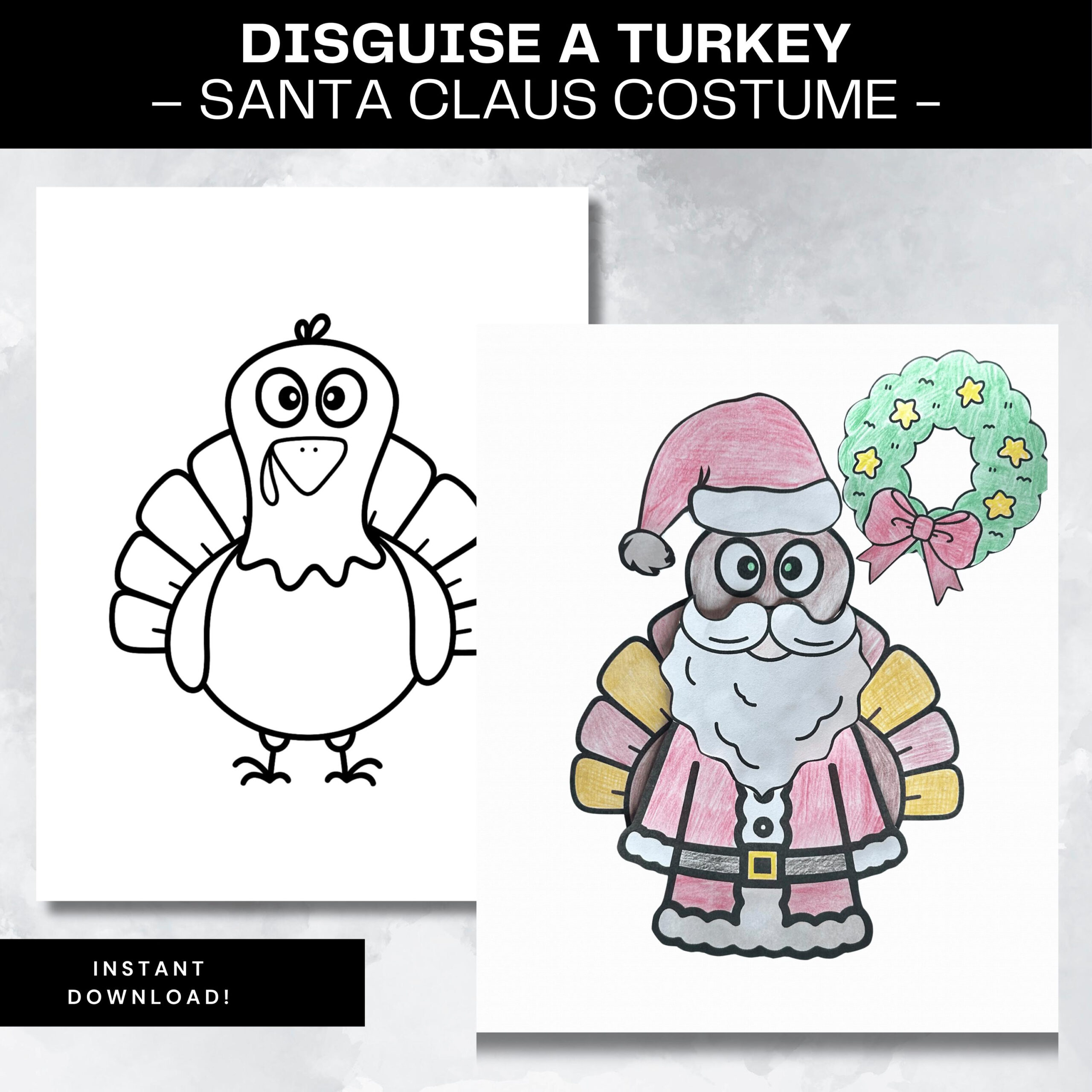 Disguise A Turkey Santa Claus Template Printable Thanksgiving within Santa Claus Turkey Disguise Template