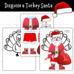 Disguise A Turkey Santa, Santa Disguise A Turkey, Turkey In Within Disguise A Turkey Santa Template