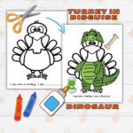 Disguise A Turkey Thanksgiving Printable Crafts For Kids And Pertaining To Disguise Template Printable Dinosaur Turkey Disguise