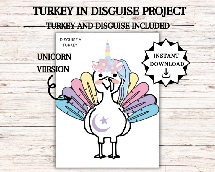 Disguise a Turkey Unicorn Template Disguise a Turkey Unicorn Template