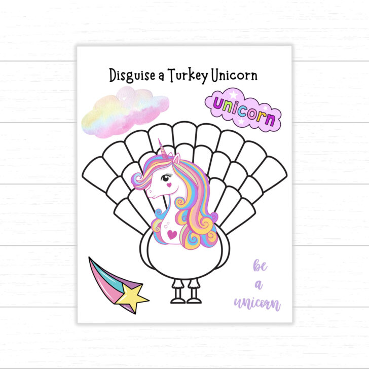 Free Unicorn Turkey Disguise Template Free Unicorn Turkey Disguise Template